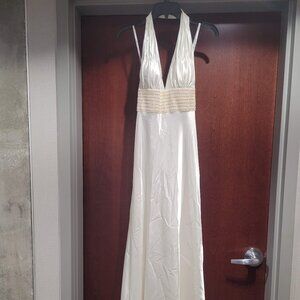 Dave and Johnny 4544 Size 2 White Champagne Prom Dress
